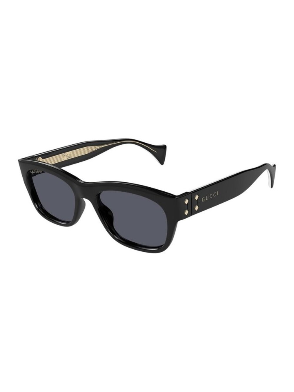 New Authentic Gucci Unisex Black Square Acetate Sunglasses
